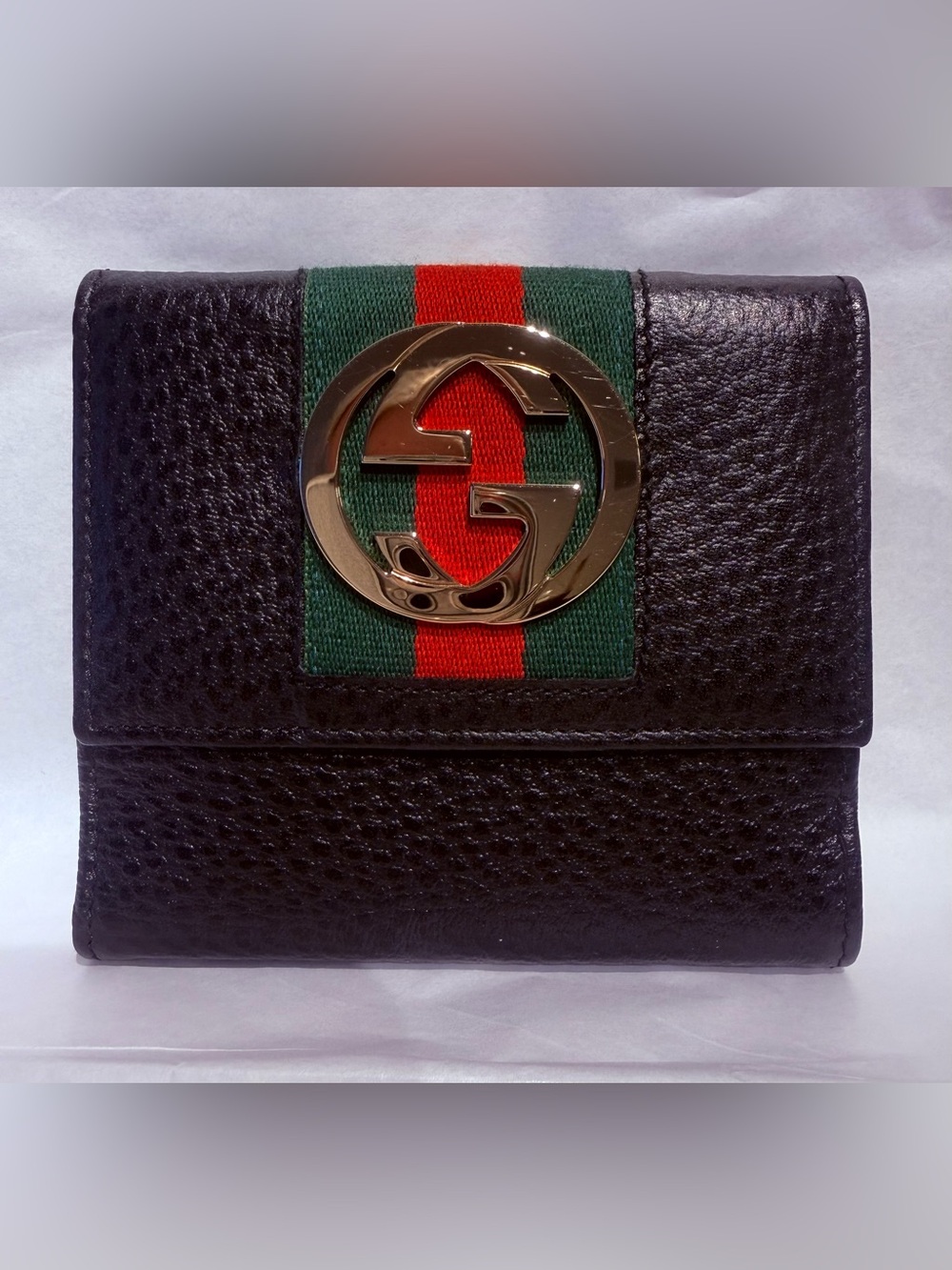 Vintage Gucci Black Leather Wallet- BRAND NEW